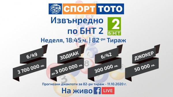 Извънредно излъчване по БНТ 2 на 82-ри Тираж | 11.10.2020 г.